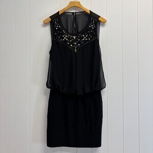 Bisou Bisou Michel Bohbot Mini Dress Women Size 12 Beaded Glam Clubwear Event